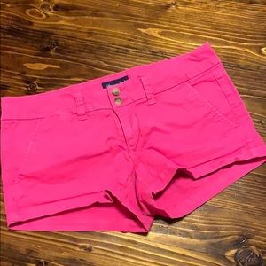 American Eagle hot pink twill shortie shorts